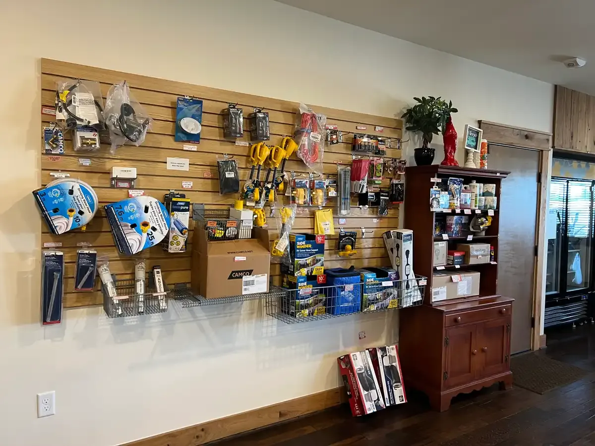 Wall with hanging moving supplies